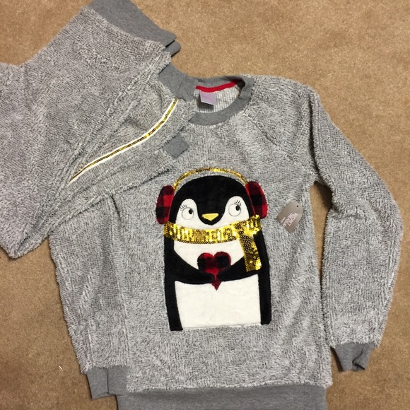 Secret Treasures Other - New Super Soft Fuzzy Christmas Penguin Pajama Set